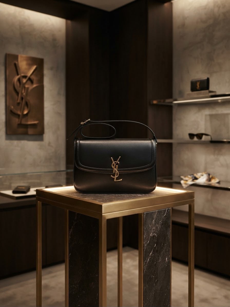 Luxury Designer Shoulder Bag – YSL Style Monogram Crossbody with Gold Hardware | Premium Leather Handbag
