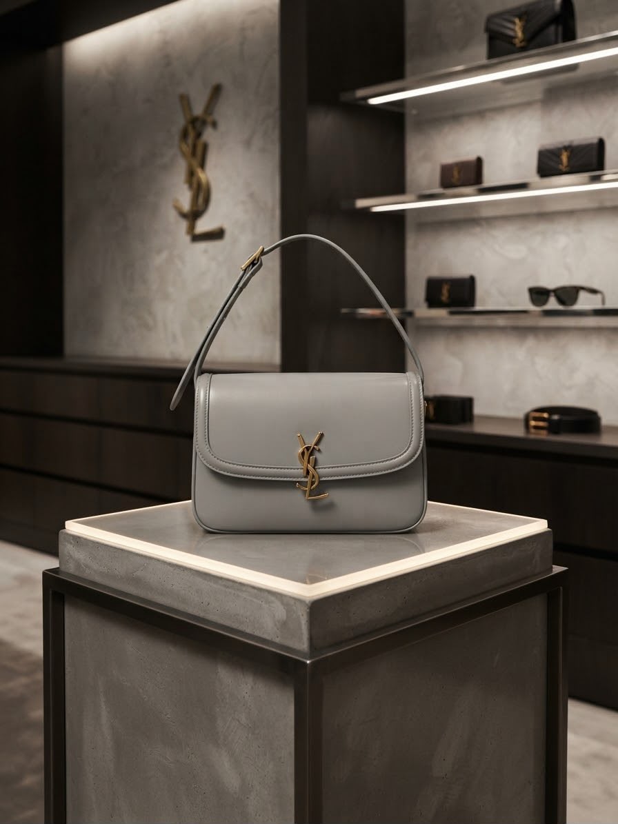 Luxury Designer Shoulder Bag – YSL Style Monogram Crossbody with Gold Hardware | Premium Leather Handbag